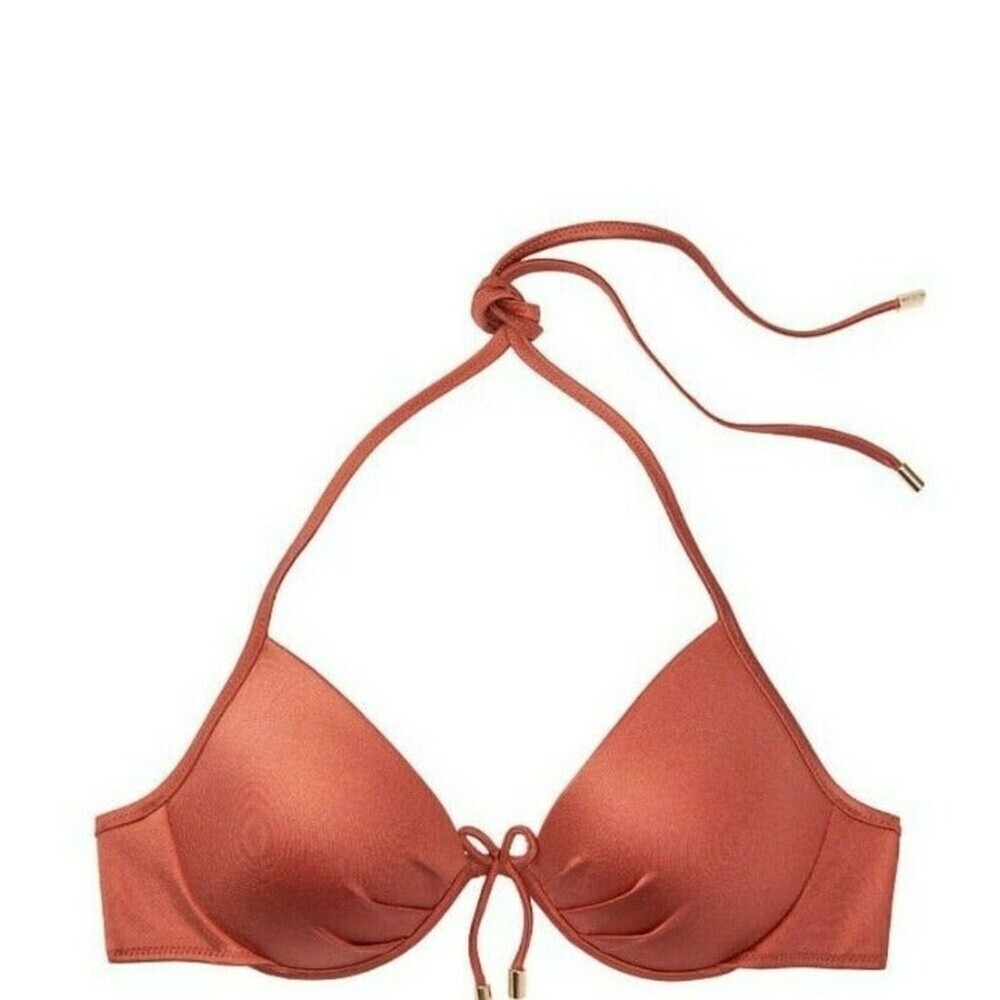 Victoria's Secret Push Up Triangle Bikini Top Size 38D Ginger Orange New